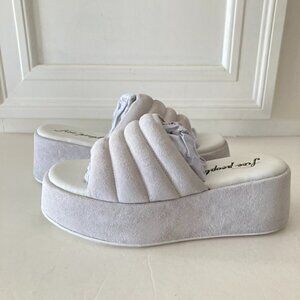 NWOT Free People Almost Paradise White Suede Platforms Sz 38.5